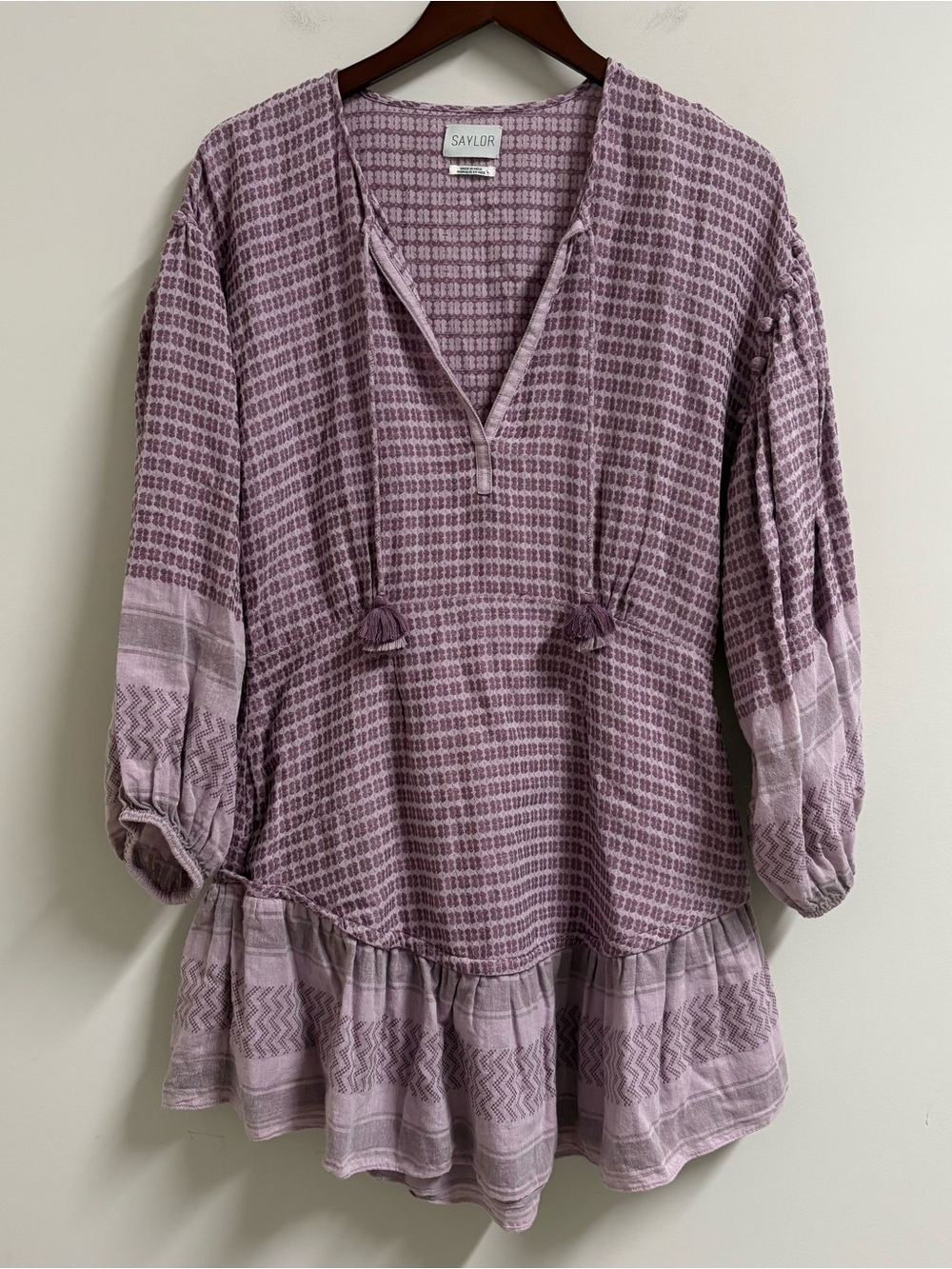 SAYLOR Malka Mini Dress purple Size L Large - Picture 3 of 8
